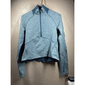 Lululemon‎ Always Alert Half Zip Heathered Petrol Blue Jacket Womens Size 6